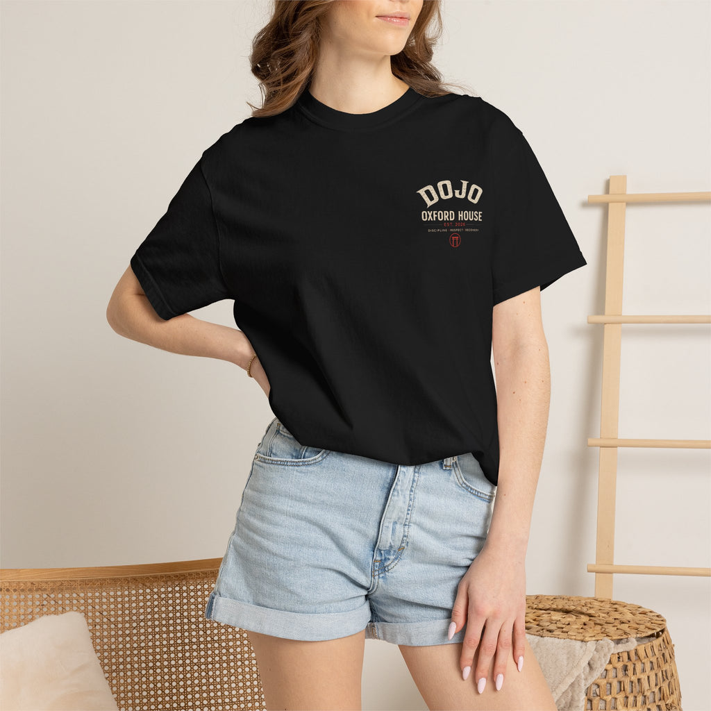 Dojo Oxford House Acid‑Wash Tee — Martial Arts Vintage Graphic T-Shirt