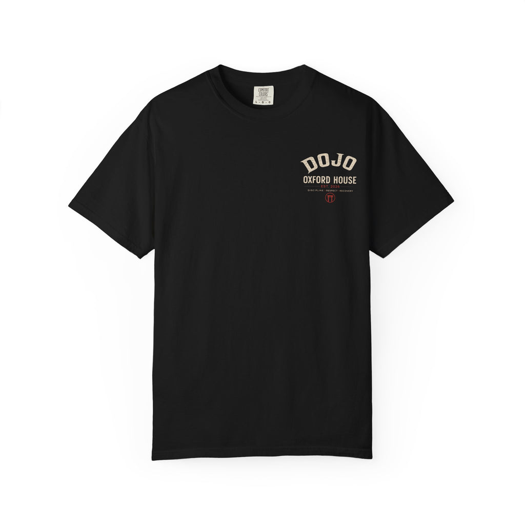 Dojo Oxford House Acid‑Wash Tee — Martial Arts Vintage Graphic T-Shirt