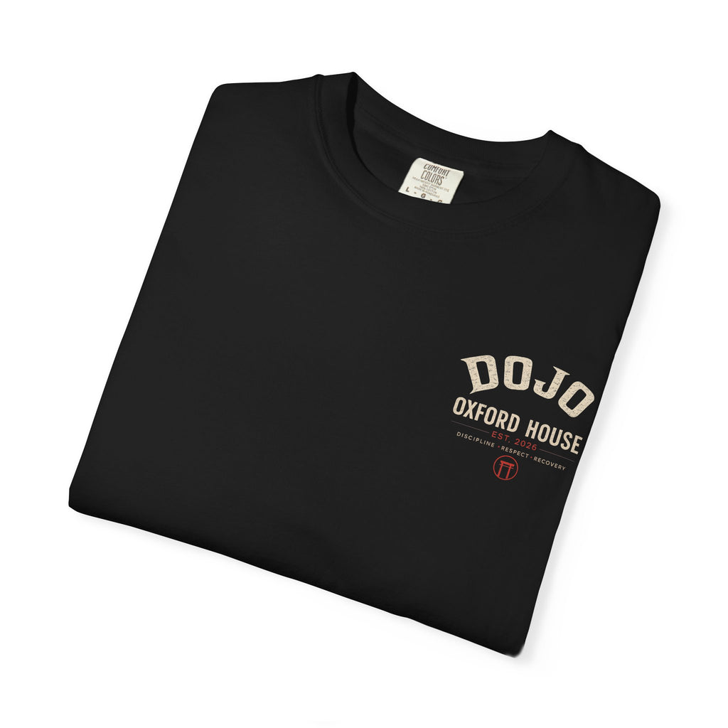 Dojo Oxford House Acid‑Wash Tee — Martial Arts Vintage Graphic T-Shirt